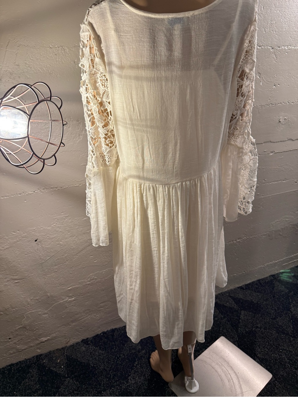 Boho Crochet Lace Ivory Tunic Dress - Picture 8 of 13
